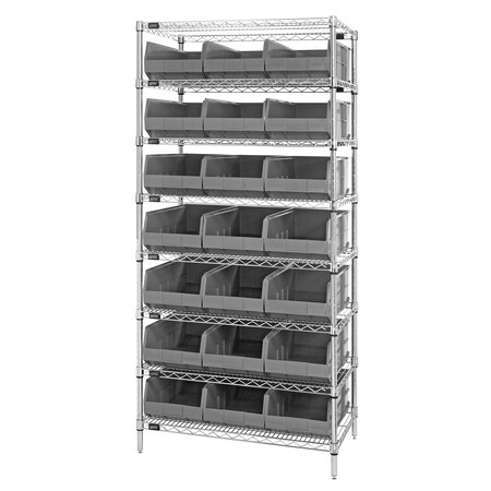 Quantum Storage Systems Stackable Shelf Bin Steel Shelving Systems WR8-465GY